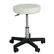 Stock Preferred Stable Stool Adjustable High 18" to 23" Rolling Hydraulic White