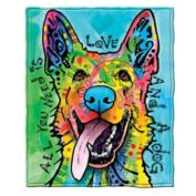 Dean Russo Love And A Dog German Shepherd Super Soft Plush Fleece Throw Blanket