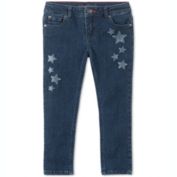 Tommy Hilfiger Big Girl&#39;s Glitter Star Skinny Jeans Blue Size 7