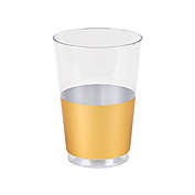 Smarty Had A Party 12 oz. Clear with Metallic Gold Thick Bottom Round Disposable Plastic Tumblers (240 Cups)
