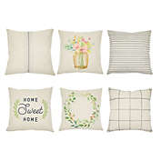 Farmlyn Creek Farmhouse Throw Pillow Covers 18x18, Set of 6 Home Sweet Home Sofa Cushion Cases