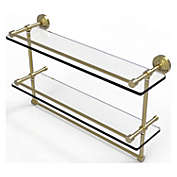 Allied Brass 22 Inch Gallery Double Glass Shelf with Towel Bar