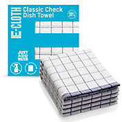 E-Cloth Classic Check Dish Towel - Blue - 4 Count