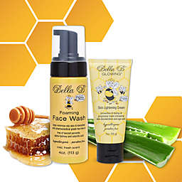 Bella B Naturals Bundle  Neck Firming Cream 2oz and Foaming Face Wash 4oz and Glowing Skin Lightener 2oz