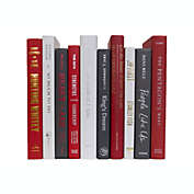 Booth & Williams Red, White, Slate Team Colors Decorative Books, One Foot Bundle of Real, Shelf-Ready Books
