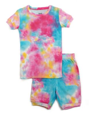 Leveret Kids Two Piece Cotton Short Pajamas Tie Dye (Sizes 2T - 5T)