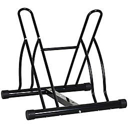Soozier 2-Bike Floor Stand Storage Parking Rack with Stable & Strong Steel Frame, Double Sided Design, & All-Around Use