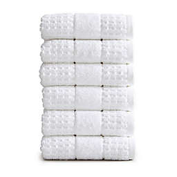 Market & Place Harper Cotton Waffle 6-Piece Hand Towel Set in White