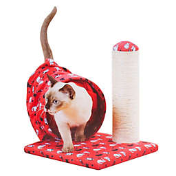 Etna Cat Tunnel And Scratching Post Activity Center