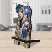 Holy Night Cell Phone Stand Inspirational Decor Wood Mobile Tablet Holder Charging Station Organizer