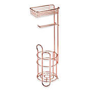 mDesign Metal Toilet Paper Holder Stand/Dispenser, Shelf, 3 Rolls