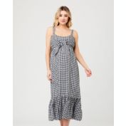 Ripe Maternity Gingham Nursing Dress Black / White