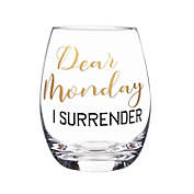Evergreen Beautiful Dear Monday Stemless Wine Glass - 4 x 4 x 5 Inches