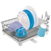 mDesign Large Kitchen Dish Drying Rack with Swivel Spout, 3 Pieces