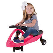 Hey! Play! Pink Wiggle ZigZag Roller Coaster Car No Pedals No Gears No Batteries Energy Powered for Kids Ride on Toy