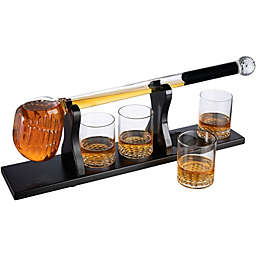 Golf Club Whiskey Decanter and 4 Liquor Glasses - Whisky Decanter & Glass Set
