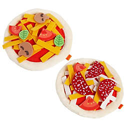 HABA Biofino Mini Pizzas - Two Small Pies with Loads of Fabric Toppings - Perfect for Pretend Role Play