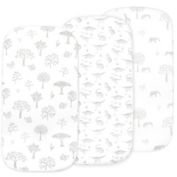 Bublo Baby Bassinet Sheet Set for Boy and Girl, 3 Pack, Universal Fitted for Oval, Hourglass & Rectangle Bassinet Mattress, Fitted Sheets Size 32 x 16 x 4 Inches