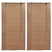 vidaXL Bamboo Roller Blinds 2 pcs 100 x 160 cm Brown