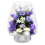 Fiora Flower Long-Lasting Orchids in a Lotus Bud Glass Vase