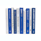 Booth & Williams White and Blue Team Colors Decorative Books, One Foot Bundle of Real, Shelf-Ready Books