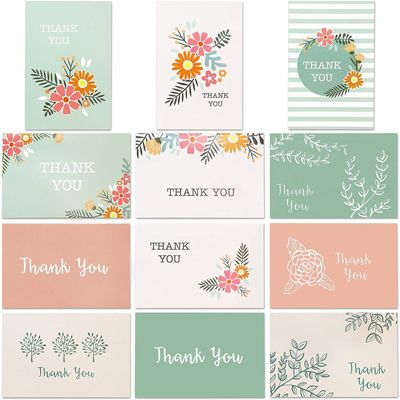 Best Paper Greetings Thank You Note Cards, Floral Greeting Card Set with Envelopes (4 x 6 In, 96 Pack)