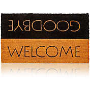 Juvale Welcome, Goodbye Natural Coir Nonslip Door Mat (17 x 30 Inches)