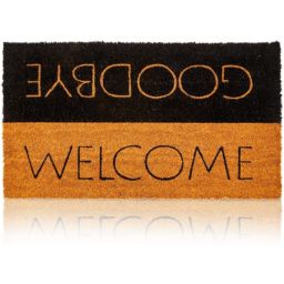 Juvale Welcome, Goodbye Natural Coir Nonslip Door Mat (17 x 30 Inches)