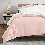 Bare Home 100% Organic Cotton Duvet Cover Set - Smooth Sateen Weave - Warm & Luxurious - Eco-friendly (Dusty Pink, King/California King)