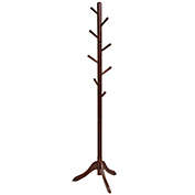 Slickblue Adjustable Wooden Tree Coat Rack with 8 Hooks