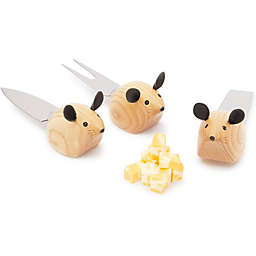 Okuna Outpost Cheese Knives Set, Mouse Design (3 Pieces)