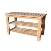 D-Art collection Teak Finish Outdoor Shoe Storage Bench