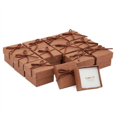 100 KRAFT 2" X 2" WEDDING FAVOUR BOXES  JEWELLERY GIFTS TOP QUALITY PRODUCT 