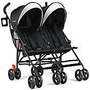 Babyjoy Black Foldable Twin Baby Double Stroller