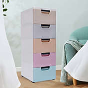 Kitcheniva 5-Drawers Fabric Dresser Storage Tower Unit Organizer