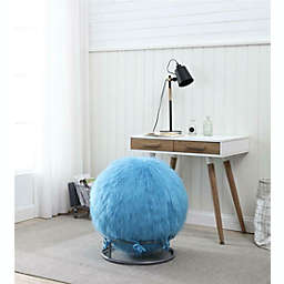GoodGram Premium Posture Fuzzy Yoga Exercise Ball & Chair Set - 60 in. W x 60 in. L, Blue