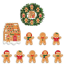 Big Dot of Happiness Gingerbread Christmas -  Gingerbread Man Holiday Party Front Door Decorations - DIY Accessories for Wreath - 9 Pieces