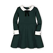Hope & Henry Girls&#39; French Look Ponte Dress with Bow (Deep Green, 2T)