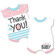 Big Dot of Happiness Baby Gender Reveal - Shaped Thank You Cards - Team Boy or Girl Party Thank You Note Cards with Envelopes - Set of 12