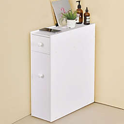 Slickblue White Bathroom Cabinet Space Saver Storage Organizer