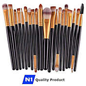 Infinity Merch 20 Pcs Set, Powder Foundation Eyeshadow Eyeliner Lip Brush Set