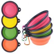 Infinity Merch 4-Pack Silicone Collapsible Dog Bowls, For Dog & Cat Bowls