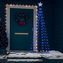 vidaXL Christmas Cone Tree Blue 100 LEDs Decoration 2x6 ft