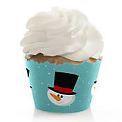 Big Dot of Happiness Let It Snow - Snowman - Holiday and Christmas Party Decorations - Party Cupcake Wrappers - Set of 12