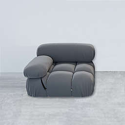 JANNAH STUDIOS CAMILLE Modular Designer Inspired Sofa (Arm Chair) Grey
