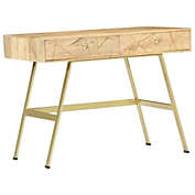 Stock Preferred 39.4"x21.7"x29.5" Writing Desk with Drawers in Solid Mango Wood