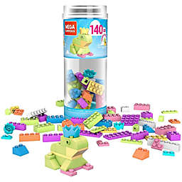 Mega Construx Wonder Builder 140 pcs Building Tube, Building Toys for Kids (70 Pieces), Pastel