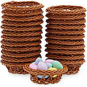 Bright Creations Mini Woven Baskets for Treats and Decor (Brown, 3.1 x 1.2 Inches, 24 Pack)