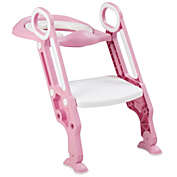 Slickblue Potty Training Toilet Seat w/ Step Stool Ladder-Pink