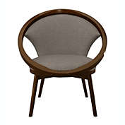 Lazzara Home Clair Chocolate Mid-Century Fabric Upholstery Solid Wood Frame Accent Chair